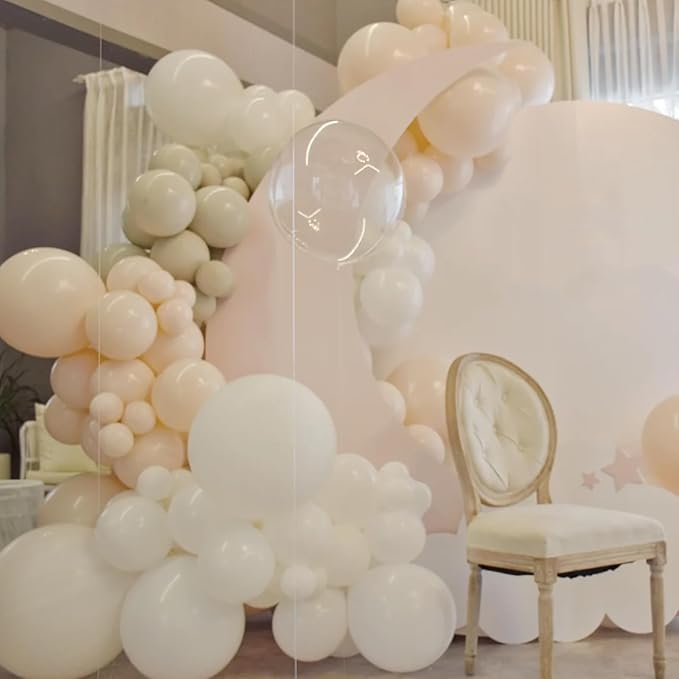 130pcs Ivory White Balloons Different Sizes 18" 12" 10" 5" Party Latex Balloons for Birthday Baby Shower Graduation Wedding Gender Reveal Anniversary Party Decorations-Ruum Studio Home