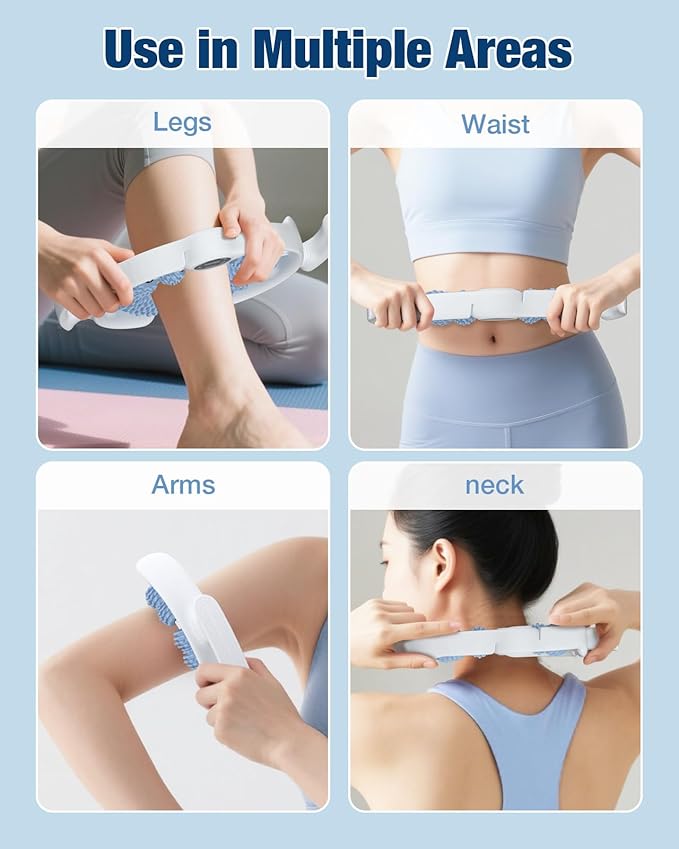bedee Cellulite Massage Tool, Lymphatic Drainage Massager, Fascia Massage Tool for Arms, Legs, Stomach, Blue-Ruum Studio Home
