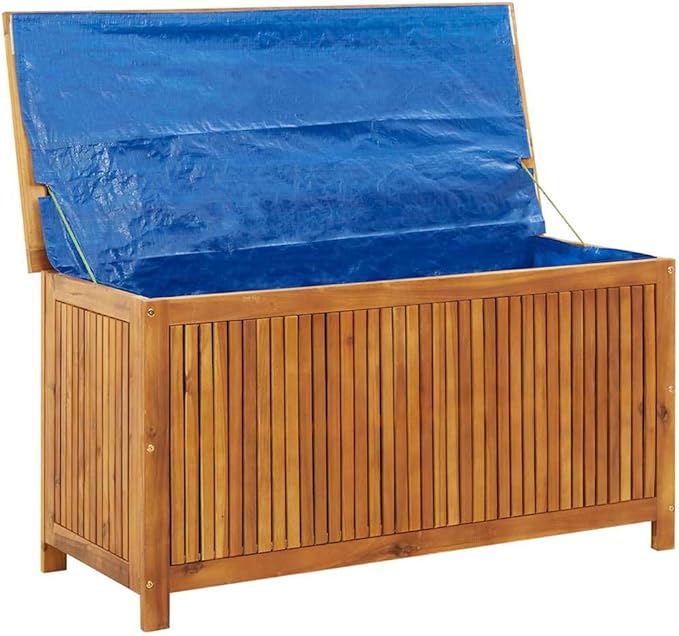 vidaXL Outdoor Storage Box - Wooden Deck Cabinet for Patio/Garden with Water-Resistant Lining, Farmhouse Style-Ruum Studio Home