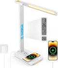 LED Desk Lamp with Wireless Charger: Desk Lamps for Home Office Bedroom, 5 Color Modes & Brightness Dimmable, 2 Night Light-Ruum Studio Home