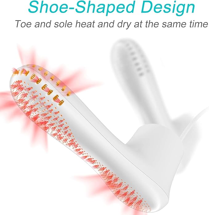 Shoe Dryer and Deodorizer with Timer - Shoes Boots Socks Gloves Dryer Warmer, Adult-Foot-Shaped | No Noise | Strong Wire | US Plug (PM20)-Ruum Studio Home