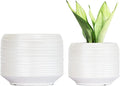 8 Inch + 6 Inch Ceramic Plant Pots Indoor with Drainage – Flower Pot Set, Decorative Indoor Planters for House Plants and Garden Use-Ruum Studio Home