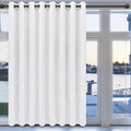 Easy-Going Blackout Door Curtains for Bedroom, Solid Thermal Insulated Grommet and Noise Reduction Window Drapes, Room Darkening Curtains for Living Room, 1 Panel (100x96 in, White)-Ruum Studio Home