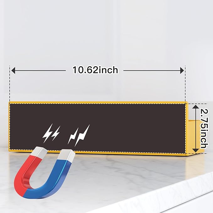 Magnetic Spice Rack for Refrigerator, Kitchen Organizer and Storage Shelf, Yellow(4 Pack)…-Ruum Studio Home