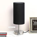 Bedside Lamp with USB Port - Touch Control Table Lamp for Bedroom Wood 3 Way Dimmable Nightstand Lamp with Round Black Shade for Living Room, Dorm, Home Office (LED Bulb Included) (Blacl2)-Ruum Studio Home