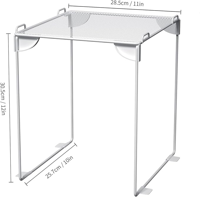 Neudeco Pack 2, Mesh Locker Shelf, Stackable Extra Tall Locker Organizer, Collapsible and Metal Mesh Build, Fits Standard Size, Suitable for School, Work, Kitchen, Bathroom (White)-Ruum Studio Home