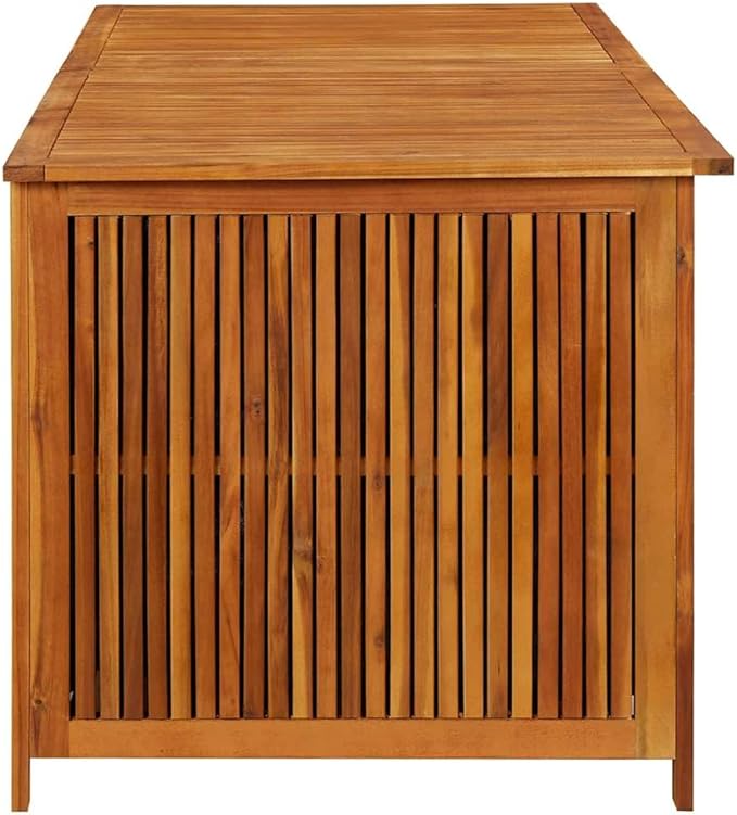 vidaXL Outdoor Storage Box, [Load Capacity Gallon] Deck Box with Gas-Lift Lid, Storage Chest with Water-Resistant Zippered Bag Inside, 68.9''x31.5''x29.5'', Solid Acacia Wood-Ruum Studio Home