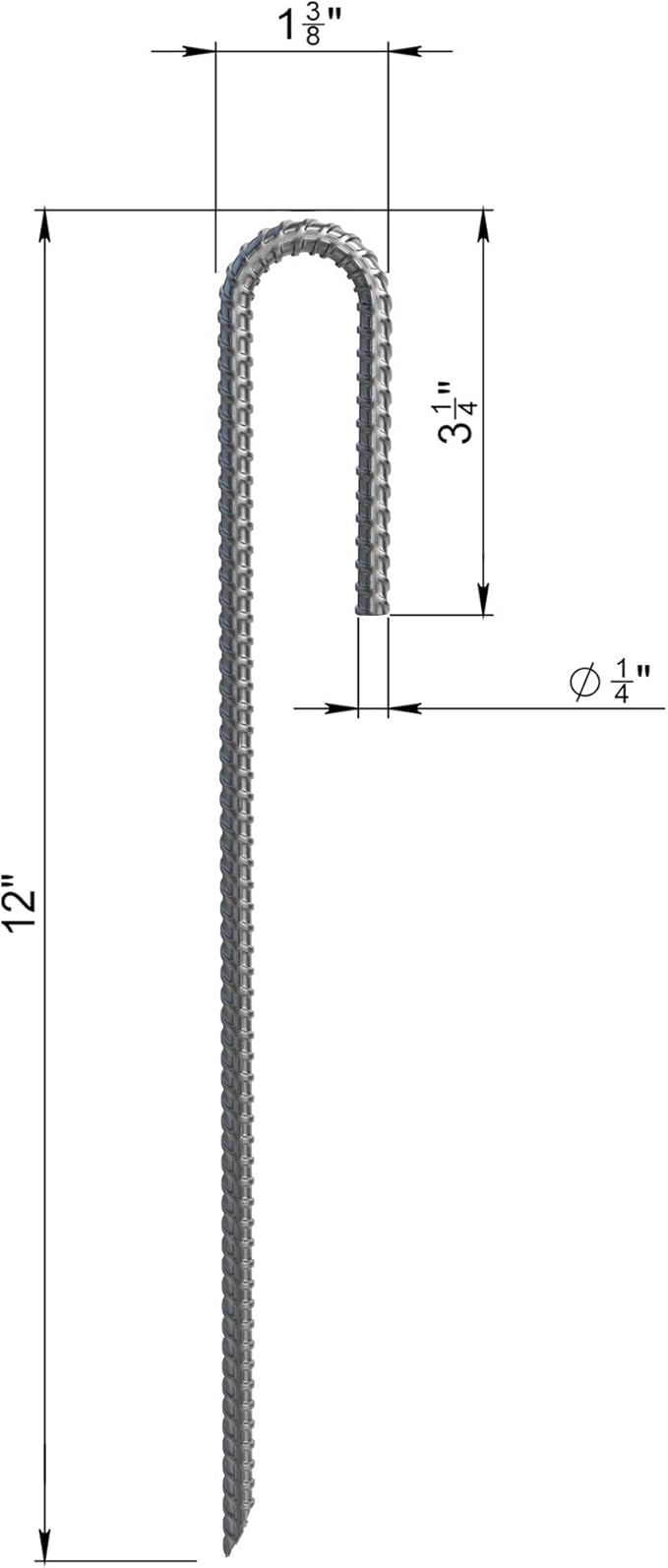 Vodaland Rebar Stakes J Hook Extra Heavy Duty 1/4 inch Coated Steel Ground Anchors with Chisel Point End (100)-Ruum Studio Home