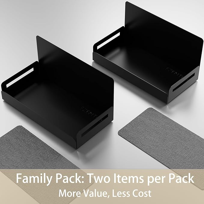 2-Pack Magnetic Spice Rack for Refrigerator - Heavy-Duty 20LB Capacity - Strong Magnetic Shelves for Classroom Whiteboards and Garage Tools, Kitchen Organizer for Utensils, Black-Ruum Studio Home