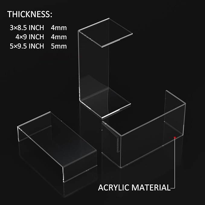 8.5x9x9.5 Inch Acrylic Risers Display Stands 3pcs, Rectangular Display Risers 3 Steps, Clear Acrylic Stand for Brand Store, Retails-Ruum Studio Home