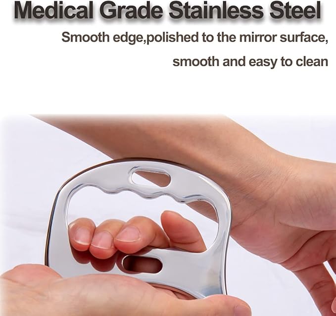 Stainless Steel Gua Sha Scraping Massage Tool-Muscle Scraper - Soft Tissue Mobilization,Physical Therapy for Back, Legs, Arms (2 PCS)-Ruum Studio Home