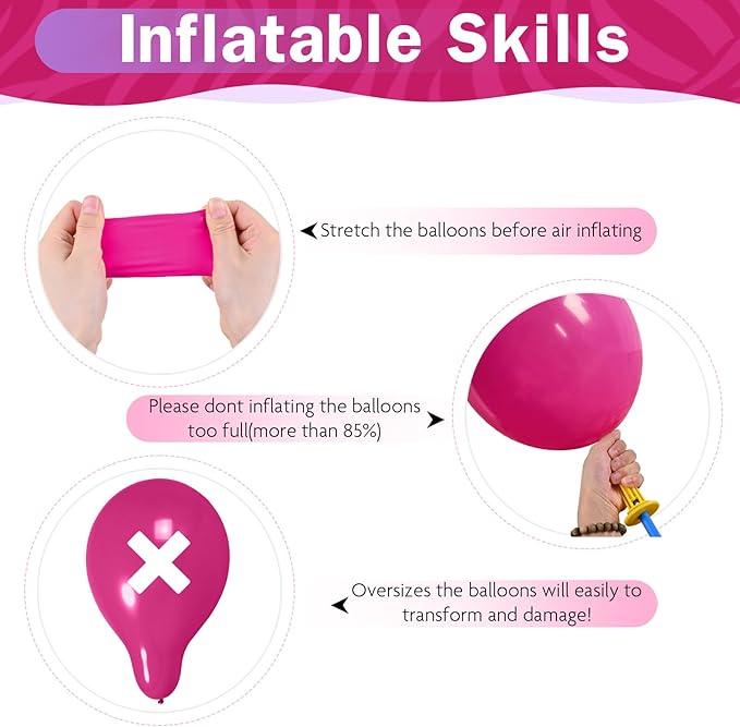 Pink Purple Blue Balloons 60 Pcs Hot Pink Light Pink Teal Purple Latex Balloon Pastel Purple Teal Pink Confetti Balloons for Kids Magic Theme Mermaid Princess Birthday Baby Shower Party Decor-Ruum Studio Home