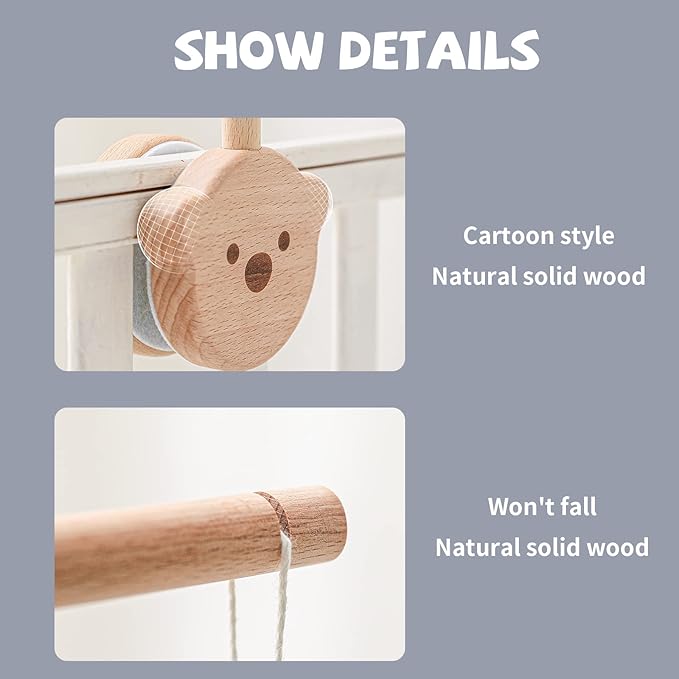Baby Crib Mobile Arm,HBM Wooden Mobile Arm for Crib Mobile Hanger for Crib Baby Girl Nursery Decor-Ruum Studio Home