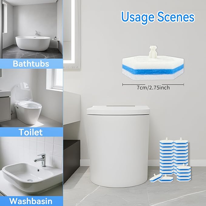 Aimery 100 Counts Blue Disposable Toilet Bowl Cleaning Wand Refills Compatible With Clorox(100,Blue)-Ruum Studio Home