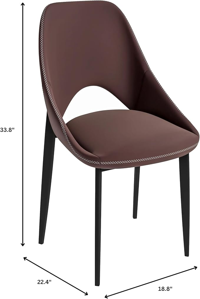 LeisureMod Amalfi Upholstered Fabric Dining Chair – Modern Side Chair with Iron Legs, Mid-Century Accent Chair for Dining Room or Kitchen-Ruum Studio Home