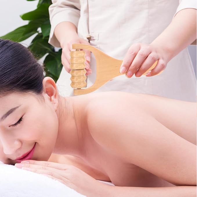 Wooden Massage Roller, Wood Therapy Massage Tools 2pcs Bead Wooden Roller Tool Muscle for Men and Women, Muscle Tension Relief Tissue Father and Mother Day Giftware-Ruum Studio Home