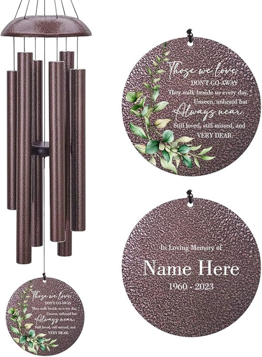 Sympathy Wind Chimes, Personalized Wind Chime for Loss of Loved Father/Mother/Lover, Commemorative Sympathy Bereavement Condolences Gifts for Funeral (36inch)-Ruum Studio Home