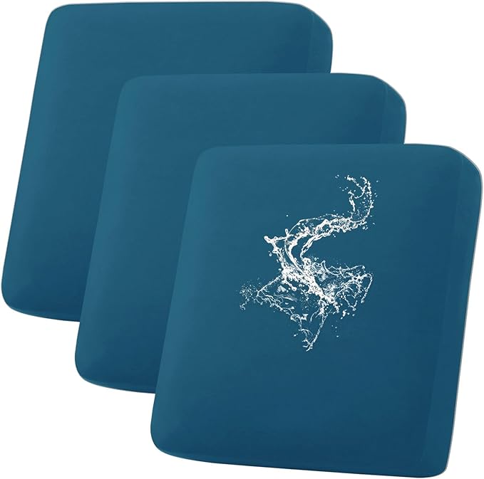 hyha Waterproof Couch Cushion Covers, Stretch Sofa Couch Seat Slipcover for Dog Washable, Non-Slip Waterproof Outdoor Cushion Covers for Patio Furniture Replacement (3 Pieces, Deep Teal)-Ruum Studio Home