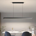 JAYMP Minimalist Linear Pendant Light Dimmable LED Modern Chandelier Dining Room Island Light Restaurant Cafe Bar Office Hanging Lamp Black 57"-Ruum Studio Home