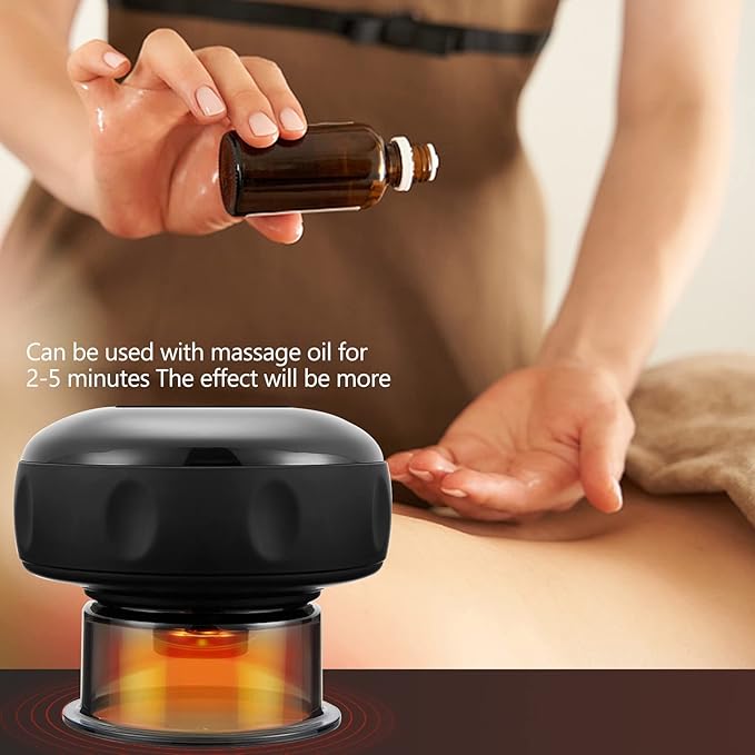 Smart Cupping Therapy Massager 2 Set, 4 in 1 Electric Cupping Massager Device, Smart Cupper Relieves Muscle Soreness, Improves Blood Circulation and Speeds Up Recovery After Exercise (Black)-Ruum Studio Home