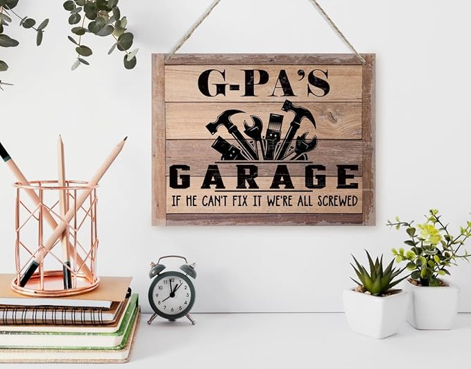 Rustic Wood Sign - Father's Day & Grandpa's Gift - Decor Hanging Wall Art - 'If He Can't Fix It...'-Ruum Studio Home