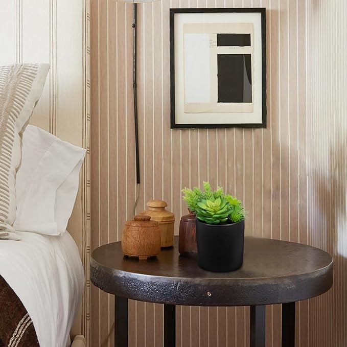 Artificial Succulents in Pots Faux Succulents Plants Fake Succulent Arrangement Potted Plants with Black Ceramic Vase for Office Desk Bathroom Shelf Living Room Indoor Home Decor-Ruum Studio Home