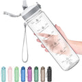 Hyeta 32oz Water Bottles with Straw - Stay Motivated and Hydrated with Convenient Times to Drink Markings, Durable, Leak-proof-Ruum Studio Home