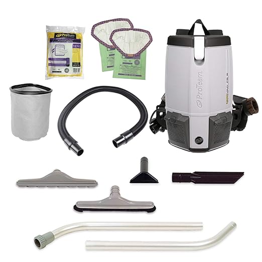 ProTeam Backpack Vacuums, ProVac FS 6 Commercial Backpack Vacuum with HEPA Media Filtration and Restaurant Tool Kit, 6 Quart, Corded-Ruum Studio Home