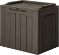 JUMMICO 31 Gallon Resin Deck Box Waterproof Indoor Outdoor Storage Boxes for Patio Furniture Cushions and Garden Tools (Brown)-Ruum Studio Home