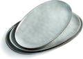 famiware Serving Platter, Oval 15.59/14.3/12.9inch Serving Dishes for Entertaining, Serving Bowls, Reactive Glaze, Stoneware Serving Trays for Party, Food, Turkey, Cheese, Ocean Series, Grey-Ruum Studio Home