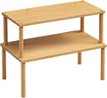 Cabinet Organizer Shelf(Set of 2),Kitchen Counter Shelves,Bamboo Stackable Expandable Spice Rack Countertop(Large)-Ruum Studio Home