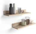 Mobili Fiver, Set of 2 Rachele Shelves, 23.62 in, Oak, Melamine-Finished, Wall Mounted Shelves for Bedroom, Corridor, Kitchen, Entrance, Living Room, Office, Italian Furniture-Ruum Studio Home