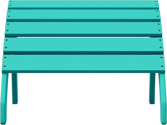 WestinTrends Dylan Outdoor Patio HDPE Adirondack Ottoman Footrest, Turquoise-Ruum Studio Home
