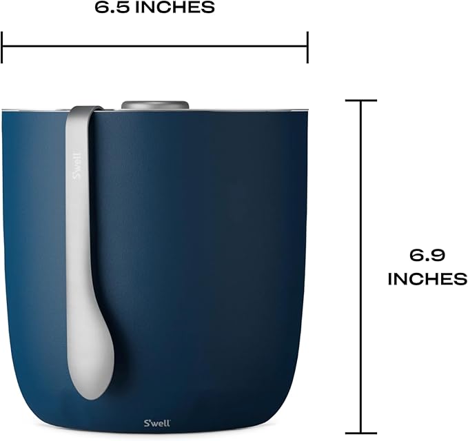 S'well Ice Bucket with Tongs, 68oz, Azurite-Ruum Studio Home