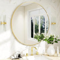 BEAUTYPEAK 20 Inch Round Mirror, Metal Frame Circle Mirror, Wall Mounted for Entryway, Bathroom, Vanity, Living Room, Gold-Ruum Studio Home