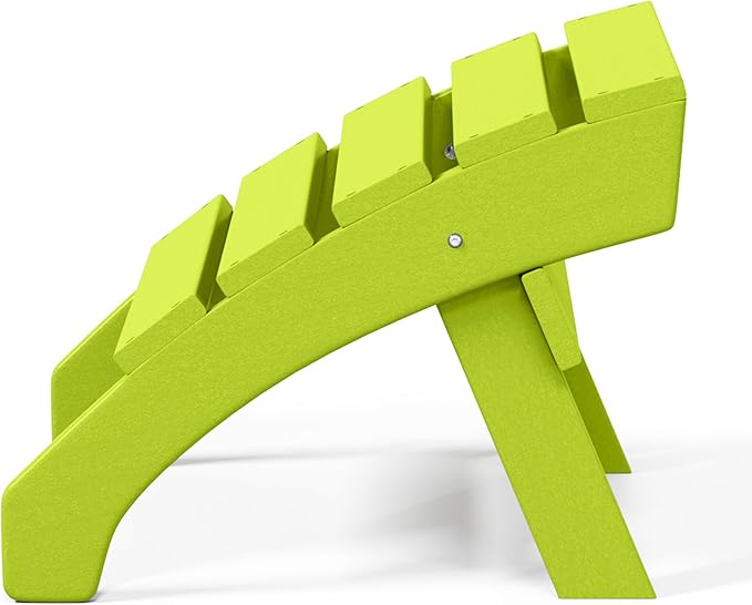 WestinTrends Dylan Outdoor Patio HDPE Adirondack Ottoman Footrest, Lime-Ruum Studio Home