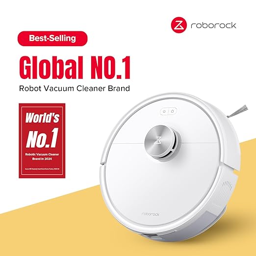 roborock Q7 M5 Robot Vacuum and Mop Combo, 10,000Pa HyperForce Suction, Robotic Vacuum Cleaner, Dual Anti-Tangle System, APP-Controlled Mopping, LiDAR Navigation, for Pet Hair and Carpet, White-Ruum Studio Home