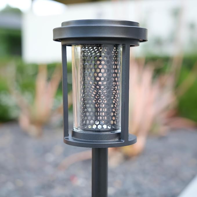 EcoGreen Outdoor Pathway Solar Light, 4pcs Pack,Garden Patio Balcony Walk Way Lights, Aluminum Leg, 5000K Daylight, IP65 Waterproof, 2.44*13.4in-Ruum Studio Home