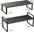 Expandable,Stackable Spice Rack,Seasoning Organizer and Storage,Spices Jar Racks for Cabinet,Countertop, Metal Pantry, Cupboard,Laundry Storages,Heavy Duty(2 Packs/Large/Black)-Ruum Studio Home