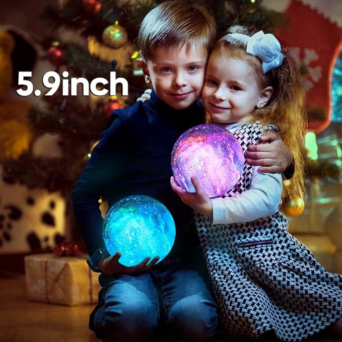 BRIGHTWORLD Moon Lamp Galaxy Lamp 5.9 inch 16 Colors LED 3D Moon Light, Remote & Touch Control Moon Night Light Gifts for Girls Boys Kids Women Birthday-Ruum Studio Home
