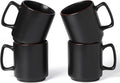 famiware Coffee Mugs Set of 4, Nebula 14oz Coffee Mugs, Ceramic Cup Set with Handle for Latte, Tea, Milk, Cappuccino, Cocoa, Matte Black-Ruum Studio Home
