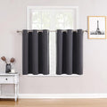 ChrisDowa Small Window Curtains for Kitchen and Bedroom - Grommet Short Thermal Insulated Room Darkening Curtains (2 Panels, Dark Grey, 42 x 36 Inch)-Ruum Studio Home