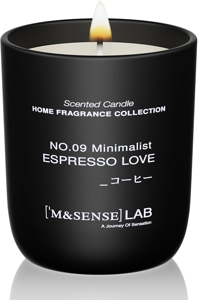 M&SENSE Natural Soy Candle| Espresso Love | 5.3 oz | Minimalist Scented Candle for Relaxation, Gifting, Home Décor | for Bedroom, Office, Party Small-Ruum Studio Home