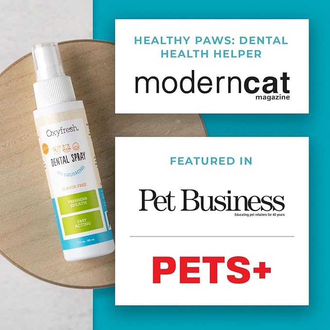 Oxyfresh Advanced Pet Dental Spray – Instant Dog and Cat Fresh Breath: Easiest No Brushing Pet Dental Solution for Dogs and Cats – Best Way to Fight Plaque, Keep Teeth & Gums Healthy, 8oz.-Ruum Studio Home