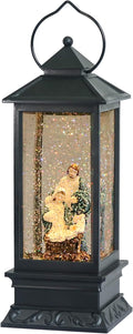 Eldnacele Battery Operated Plug-in Musical Lighted Christmas Water Snowing Glittering Snow Globe Lantern with Timer Christians Nativity Lantern Decor, Holy Family-Ruum Studio Home