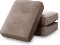 PrinceDeco Velvet Stretch Couch Cushion Cover Soft Cushion Slipcover for Chair Loveseat Sofa Furniture Protector Seat Cushion Sofa Cover (Each Width Up to 29.5", Taupe)-Ruum Studio Home