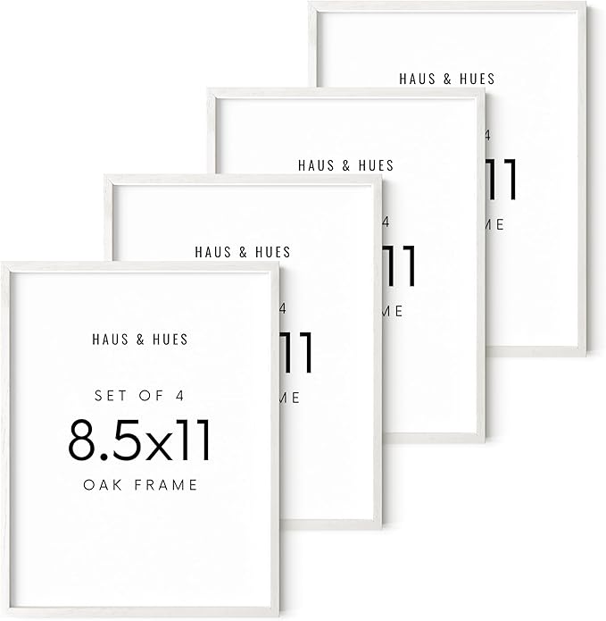 HAUS AND HUES Standalone White Oak Frame Set of 4-8.5x11-Ruum Studio Home