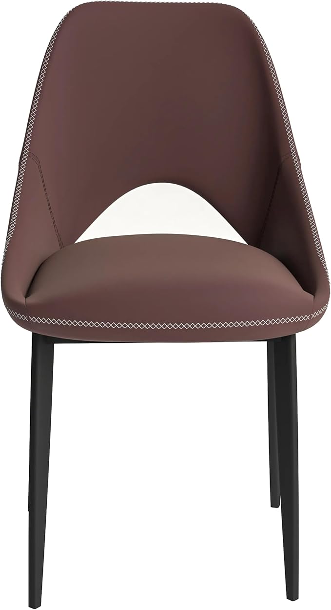 LeisureMod Amalfi Upholstered Fabric Dining Chair – Modern Side Chair with Iron Legs, Mid-Century Accent Chair for Dining Room or Kitchen-Ruum Studio Home