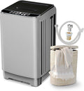 Portable Washing Machine 2.3 Cu. Ft. Full-Automatic Compact Washer Machine for Apartment, 10 Wash Program Small Portable Washer for Dorm, Apartment, RV, Home, Silver-Ruum Studio Home