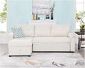 Naomi Home L-Shaped Reversible Sectional Sofa with Pull-Out Sleeper Bed and Storage Chaise, Cream Velvet-Ruum Studio Home